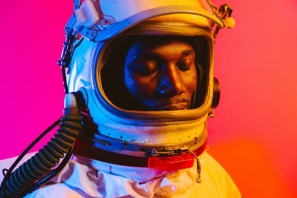 Cinematic image of an astronaut.
